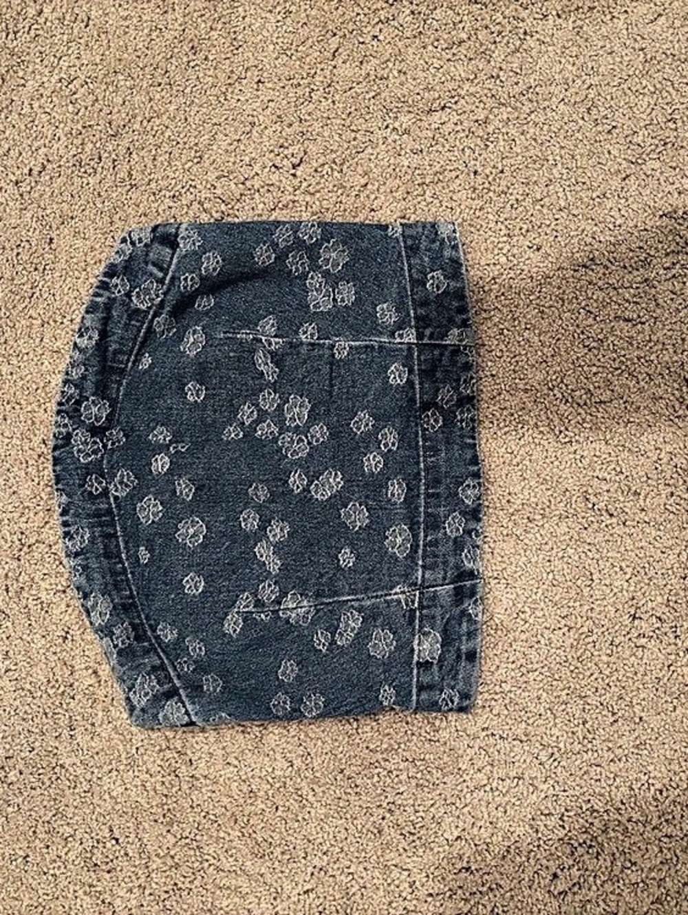 Vintage Blue Floral Denim Jean Shorts Size XS